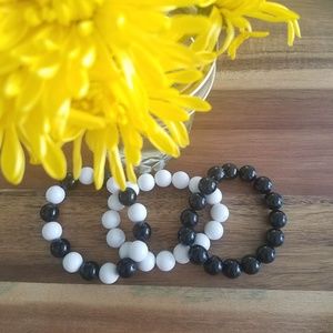 Claire's | Black and White Beaded Bracelets